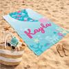 GiftsForYouNow Personalized Mermaid Tail Beach Towel, 30" x 60", Personalized Mermaid Beach Towel, Girls Gift, Summer Pool Party Essentials, Custom view 2
