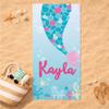 GiftsForYouNow Personalized Mermaid Tail Beach Towel, 30" x 60", Personalized Mermaid Beach Towel, Girls Gift, Summer Pool Party Essentials, Custom view 3