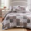 Barefoot Bungalow GL-1812AMST Giulia Quilt Set, Twin, Gray view 2