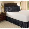 Amuze Bedding Super Soft & Silky Satin 1 PC Elastic Wrap Around Bed Skirt,Drop Length 21 Inches(Black,Twin) view 2