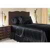 Amuze Bedding Super Soft & Silky Satin 1 PC Elastic Wrap Around Bed Skirt,Drop Length 21 Inches(Black,Twin) view 4