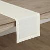 Solino Home Linen Ivory Table Runner 144 Inches Long - 100% Pure Linen Extra Long Table Runner 14 x 144 Inch for Spring, Easter - Classic Hemstitch view 2