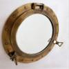 59.6 CM Antique Brown Finish Canal Boat Porthole-Window Ship Round Mirror Wall Home Decor view 4