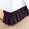 Amuze Bedding Super Soft & Silky Satin 1 PC Elastic Wrap Around Bed Skirt,Drop Length 21 Inches(Wine,Twin) view 1