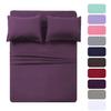 4 Piece Bed Sheet Set-1 Flat Sheet,1 Fitted Sheet and 2 Pillow Cases,100% Super Soft 400 TC Egyptian Cotton Upto 16" Deep Pockets(Full,Purple) view 2