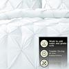 HR Luxury Linen Soft Luxurious 4-Piece Pinch Pleated Pintuck Decorative Quilt Duvet Cover Set with Comforter 100% Cotton 400 Thread Count Duvet Insert (Oversized Super King, Light Sage) view 3