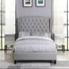 Best Master Furniture Yvette Upholstered Tufted with Wingback Platform Bed Queen, Grey view 1