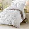 HR Luxury Linen Soft Luxurious 4-Piece Pinch Pleated Pintuck Decorative Quilt Duvet Cover Set with Comforter 100% Cotton 400 Thread Count Duvet Insert (Oversized Super King, White) view 1