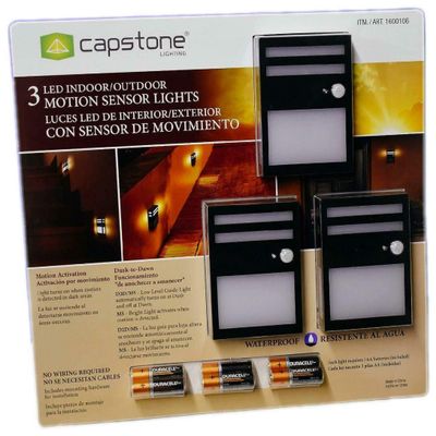 Capstone 3Piece Led Indoor/Outdoor Motion Sensor Lights, 3 Lb,, 3Count ()