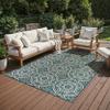 Oriental Weavers Latitude Indoor/Outdoor Rug - 609B3-3'3" x 5' - in Teal/Grey - Classic Casual Style, Water, Stain and Fade Resistant, Hose Clean, Patio, Outdoor Living Area Rug view 1