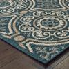 Oriental Weavers Latitude Indoor/Outdoor Rug - 609B3-3'3" x 5' - in Teal/Grey - Classic Casual Style, Water, Stain and Fade Resistant, Hose Clean, Patio, Outdoor Living Area Rug view 4
