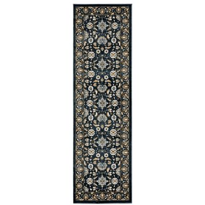 Oriental Weavers Bowen Area Rug - 534L2-2'3" x 7'6" - in Navy/Gold - Vintage Inspired, Stain Resistant, Family and Pet Friendly, Entryway, Hallway Runner Rug