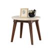 acme AC-82892 End Table, 24" Dia x 22" H, White Marble & Walnut view 1