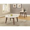 acme AC-82892 End Table, 24" Dia x 22" H, White Marble & Walnut view 4