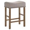 Acme Martha II Counter Height Stool in Tan Linen and Weathered Oak (Set of 2) view 1