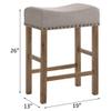 Acme Martha II Counter Height Stool in Tan Linen and Weathered Oak (Set of 2) view 3