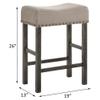 Acme Martha II Counter Height Stool in Tan Linen and Weathered Gray (Set of 2) view 3