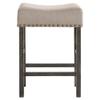 Acme Martha II Counter Height Stool in Tan Linen and Weathered Gray (Set of 2) view 4