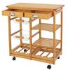 Thaweesuk Shop Stainless Steel Baskets Kitchen Cart Island Rolling Home Dining Wooden Trolley Storage Modern Cabinet 26.5"x14.75"x29.5" (LxWxH) of Set view 2