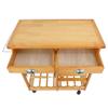 Thaweesuk Shop Stainless Steel Baskets Kitchen Cart Island Rolling Home Dining Wooden Trolley Storage Modern Cabinet 26.5"x14.75"x29.5" (LxWxH) of Set view 3