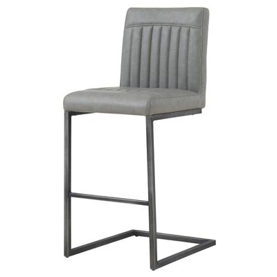 New Pacific Direct Ronan PU Leather Counter, Set of 2 Bar & Counter Stools, Antique Graphite Gray
