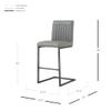 New Pacific Direct Ronan PU Leather Counter, Set of 2 Bar & Counter Stools, Antique Graphite Gray view 3
