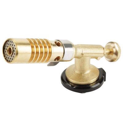 TOPINCN Culinary Torch, Brass Blowtorch for Kitchen Cooking, Adjustable Flame and Fire Power, Professional Butane Torch for Pastries Desserts, 1300