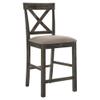 Acme Martha II Counter Height Chair in Tan Linen and Weathered Gray (Set of 2) view 1