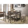 Acme Martha II Counter Height Chair in Tan Linen and Weathered Gray (Set of 2) view 2