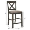 Acme Martha II Counter Height Chair in Tan Linen and Weathered Gray (Set of 2) view 3