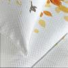 Ambesonne Fall Bedspread, Branch Pale Autumn Leaves and Birds Natural Change in Season Summertime Print, Decorative Quilted 3 Piece Coverlet Set with 2 Pillow Shams, Queen Size, Yellow Cream view 3