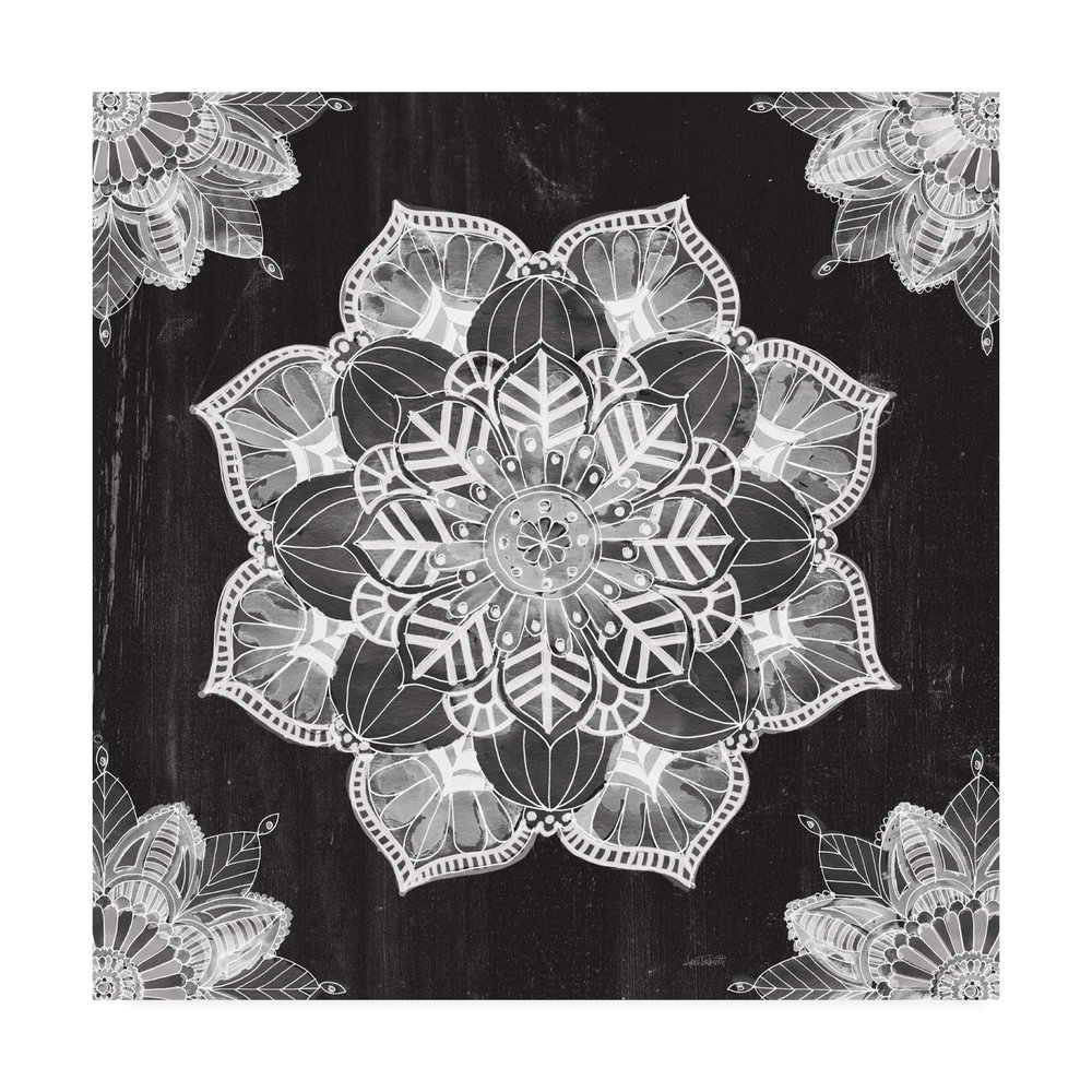 Trademark Fine Art Mandala Morning V BW by Anne Tavoletti, 24x24