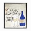 The Stupell Home Decor Let's Go Wine Tasting On The Couch Blue Bottle Doodle, 11 x 14, Proudly Made in USA view 1