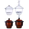 KimLab 240mm / 9.5" Lab Glass Vacuum Desiccator with Porcelain Plate, Ground Glass Stopcock view 2