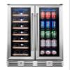 24 Inch Wine and Beverage Fridge, Wine Refrigerator Dual Zone Hold 20 Bottles and 78 Cans,Built-In or Freestanding Digital Touch Control view 1