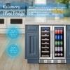 24 Inch Wine and Beverage Fridge, Wine Refrigerator Dual Zone Hold 20 Bottles and 78 Cans,Built-In or Freestanding Digital Touch Control view 2