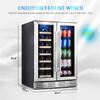 24 Inch Wine and Beverage Fridge, Wine Refrigerator Dual Zone Hold 20 Bottles and 78 Cans,Built-In or Freestanding Digital Touch Control view 3