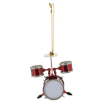 Broadway Gifts Co Red Junior Drum Set 4 inch Wood and Brass Hanging Ornament