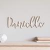 12-48 inch Wide Custom Wooden Name Sign Hand Script Letters Baby Nursery Decor Girls Room Bedroom Wall Fancy Wood Letter Cursive Cutout Unfinished Ready to Paint Weekday view 4