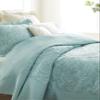 BrylaneHome Bedding Lightweight All Season Modern Amelia Quilted Damask Oversized Ultra Soft Bedspread - King, Seaglass view 3