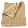 HiEnd Accents Velvet Diamond 3 Piece Quilt Set with Pillow Shams, Queen Size, Gold Solid Color, Classic Traditional Luxury Bedding Set, Soft Lightweight Bed Cover, 1 Quilt and 2 Pillowcases view 2