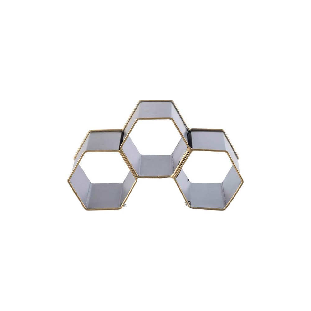 A&B Home Geometric Iron Wine Holder - Black