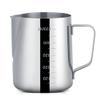 Milk Frothing Pitcher with Double Side Measurement Markings 20 oz, Espresso Steaming Pitcher Coffee Milk Frothing Cup 600ml Stainless Steel Cup 20 oz view 1