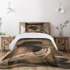 Ambesonne Western Bedspread Set, Wild West Themed Cowboy Hat and Old Ranching on Wooden Display Rodeo Cowboy Style, 3 Piece Decorative Bedding Coverlet and 2 Pillow Shams, Twin Size, Dark Brown view 1