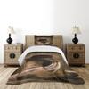 Ambesonne Western Bedspread Set, Wild West Themed Cowboy Hat and Old Ranching on Wooden Display Rodeo Cowboy Style, 3 Piece Decorative Bedding Coverlet and 2 Pillow Shams, Twin Size, Dark Brown view 2