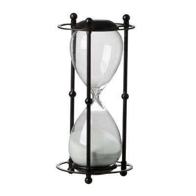 A&B Home 1 Hr. Hourglass Sand Timer in Stand White 6x13