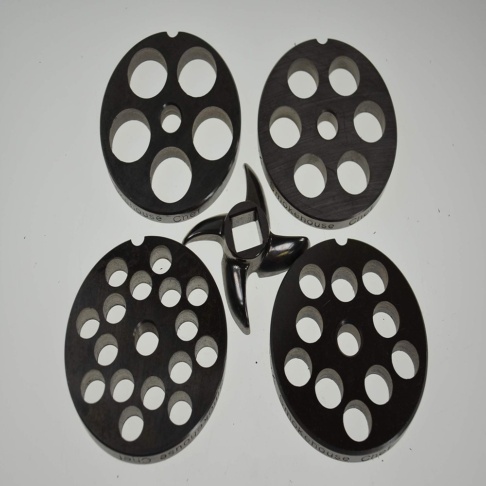 #12 5pc LARGE GRIND SET Meat Grinder Disc Plate and Knife for Pro Cut Torrey Meat Cabelas LEM and more