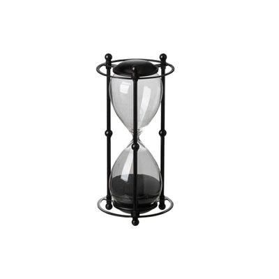 A&B Home 1 Hr. Hourglass Sand Timer in Stand Black 6x13