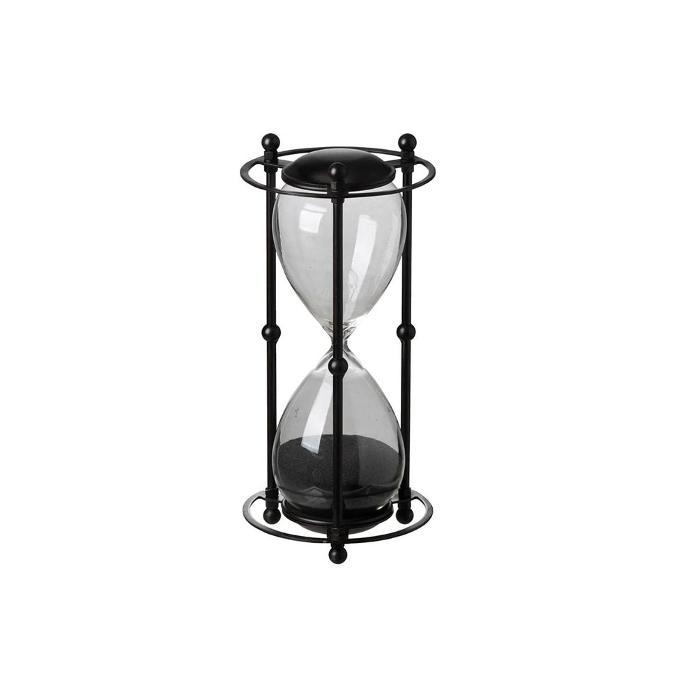 A&B Home 1 Hr. Hourglass Sand Timer in Stand Black 6x13