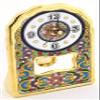 ART ESCUDELLERS Clock/Wall Clock Model 03, Decorative Ceramic Clock for Hanging Handpainted with The Dry Rope (cuerda seca) Technique Gold of 24 K (Carat). 4,53" x 7,28" x 1,57" view 1